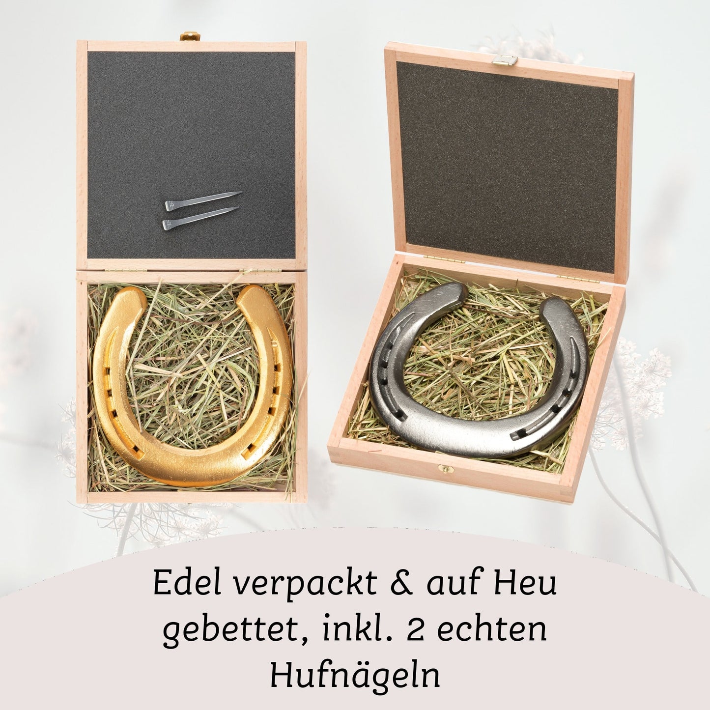 Glückshufeisen mit Geschenkbox "Tauben"
