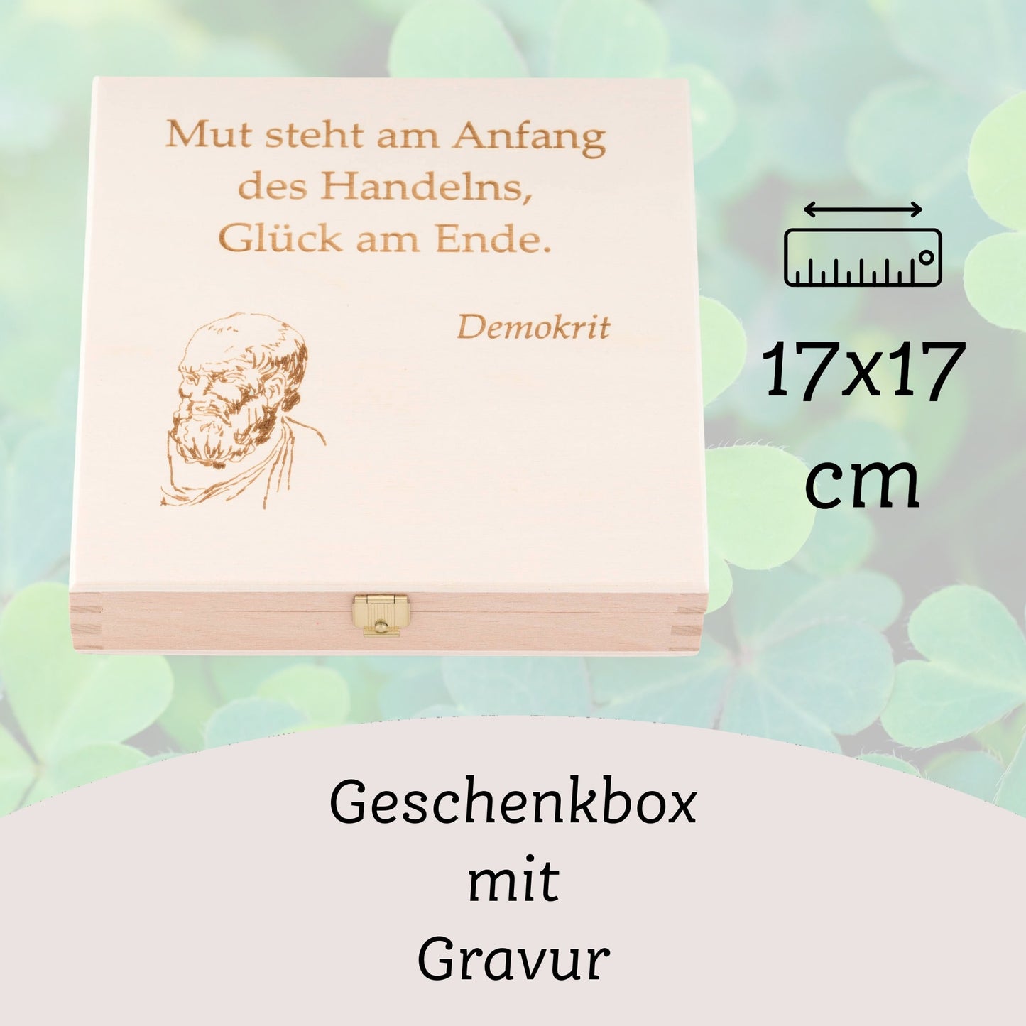 Glückshufeisen mit Geschenkbox "Demokrit"