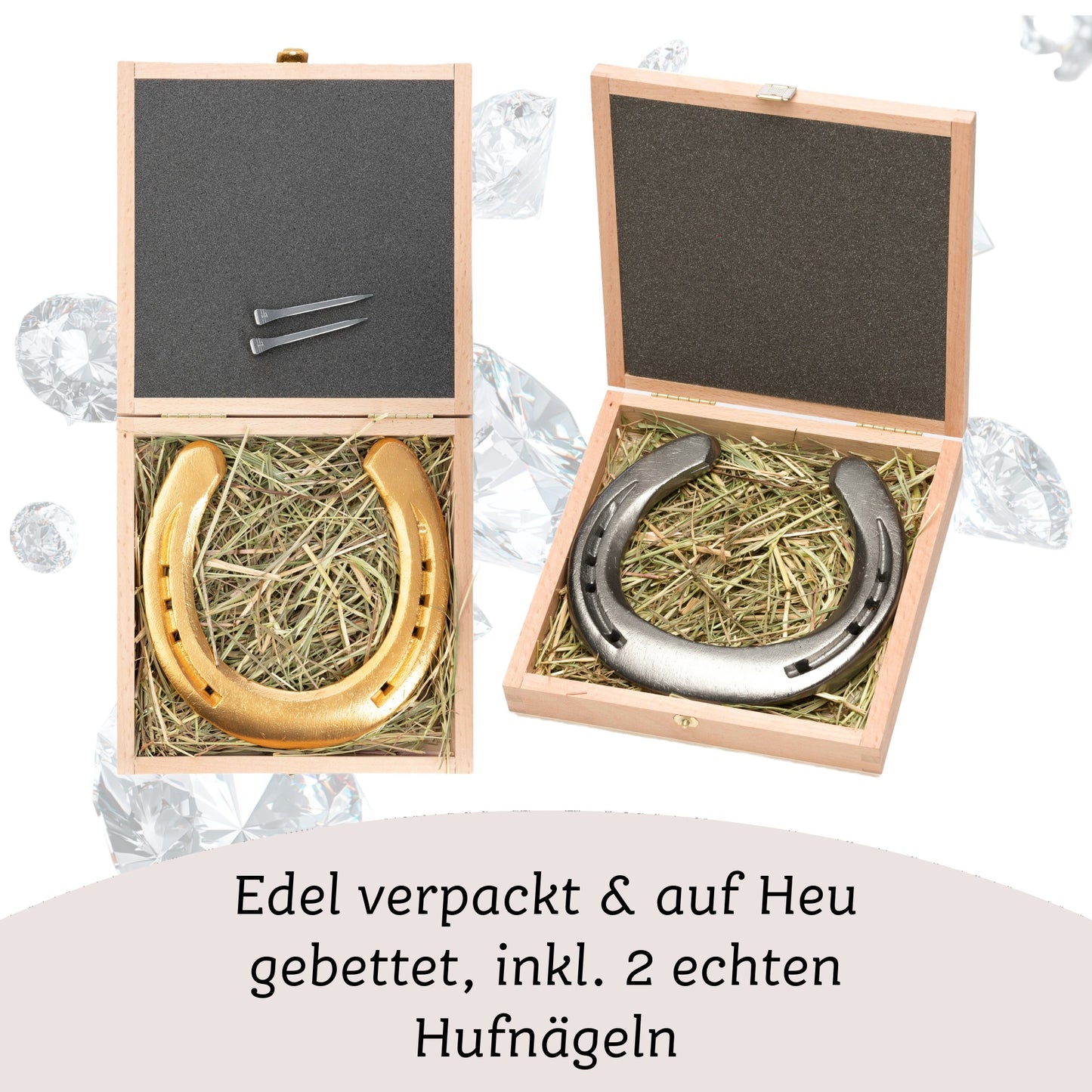 Glückshufeisen mit Geschenkbox "Diamantene Hochzeit - 60 Jahre"
