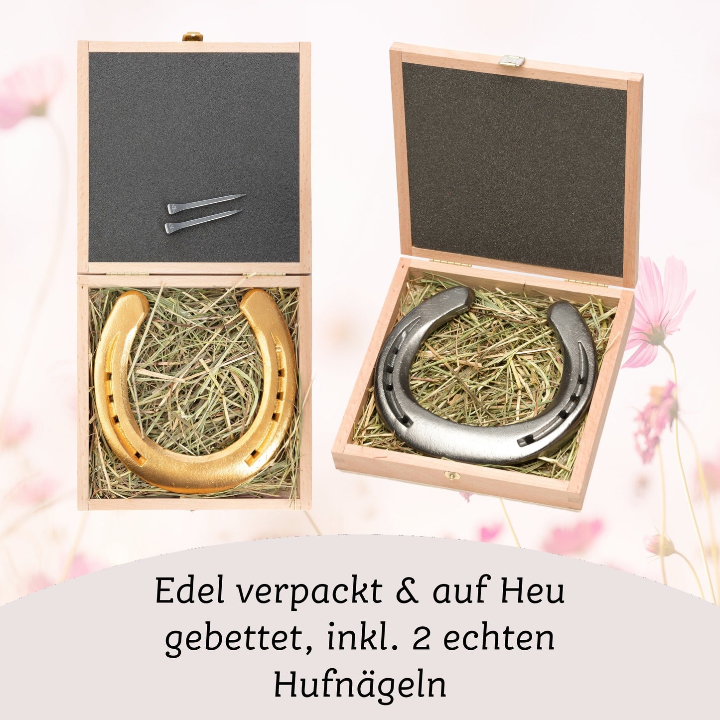 Glückshufeisen mit Geschenkbox "Glück ist Pflicht"