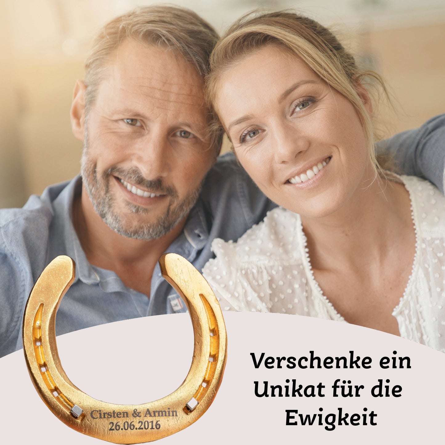 Glückshufeisen mit Geschenkbox "Silberhochzeit - 25 Jahre"