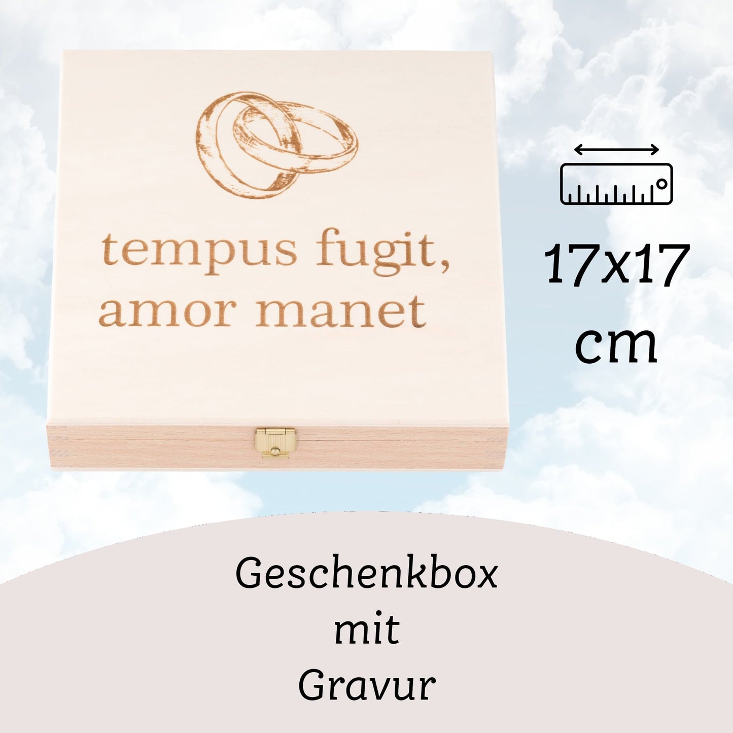 Glückshufeisen mit Geschenkbox "Tempus fugit"