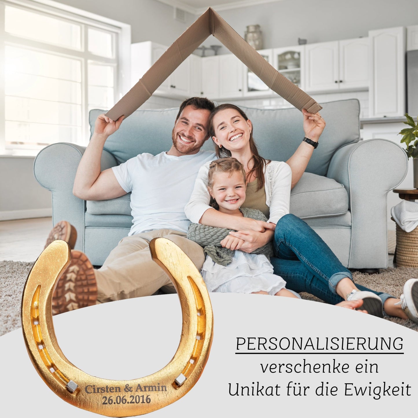 Original Glückshufeisen mit Gravur
