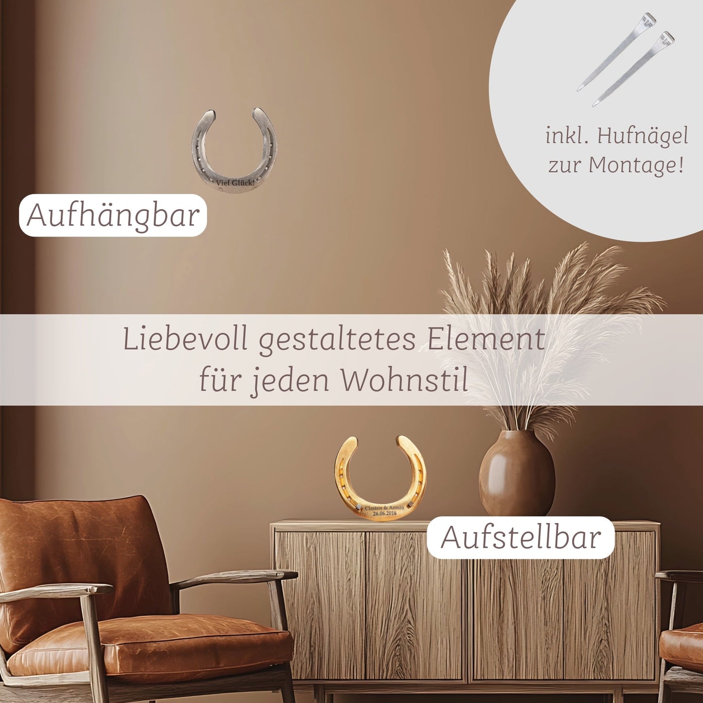 Original Glückshufeisen mit Gravur