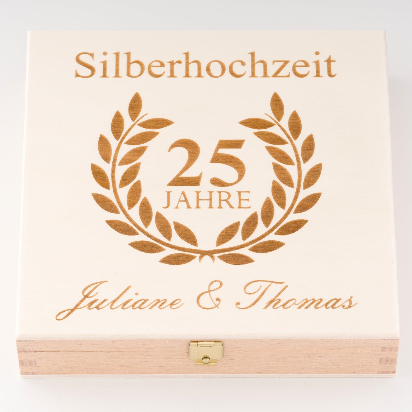 Glückshufeisen mit Geschenkbox "Silberhochzeit - 25 Jahre"