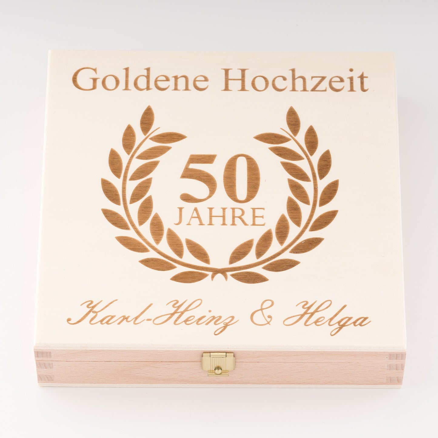Glückshufeisen mit Geschenkbox "Goldene Hochzeit - 50 Jahre"