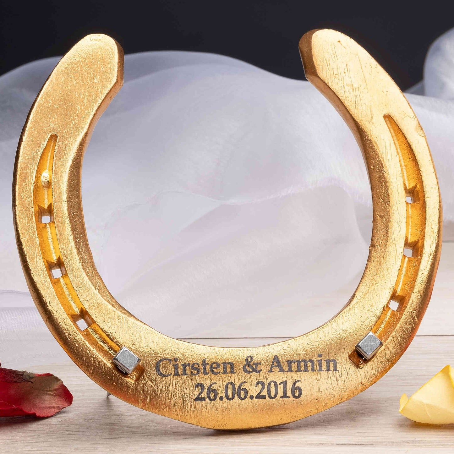 Glueckshufeisen-Eiserne-Hochzeit-vergoldet-24Karat