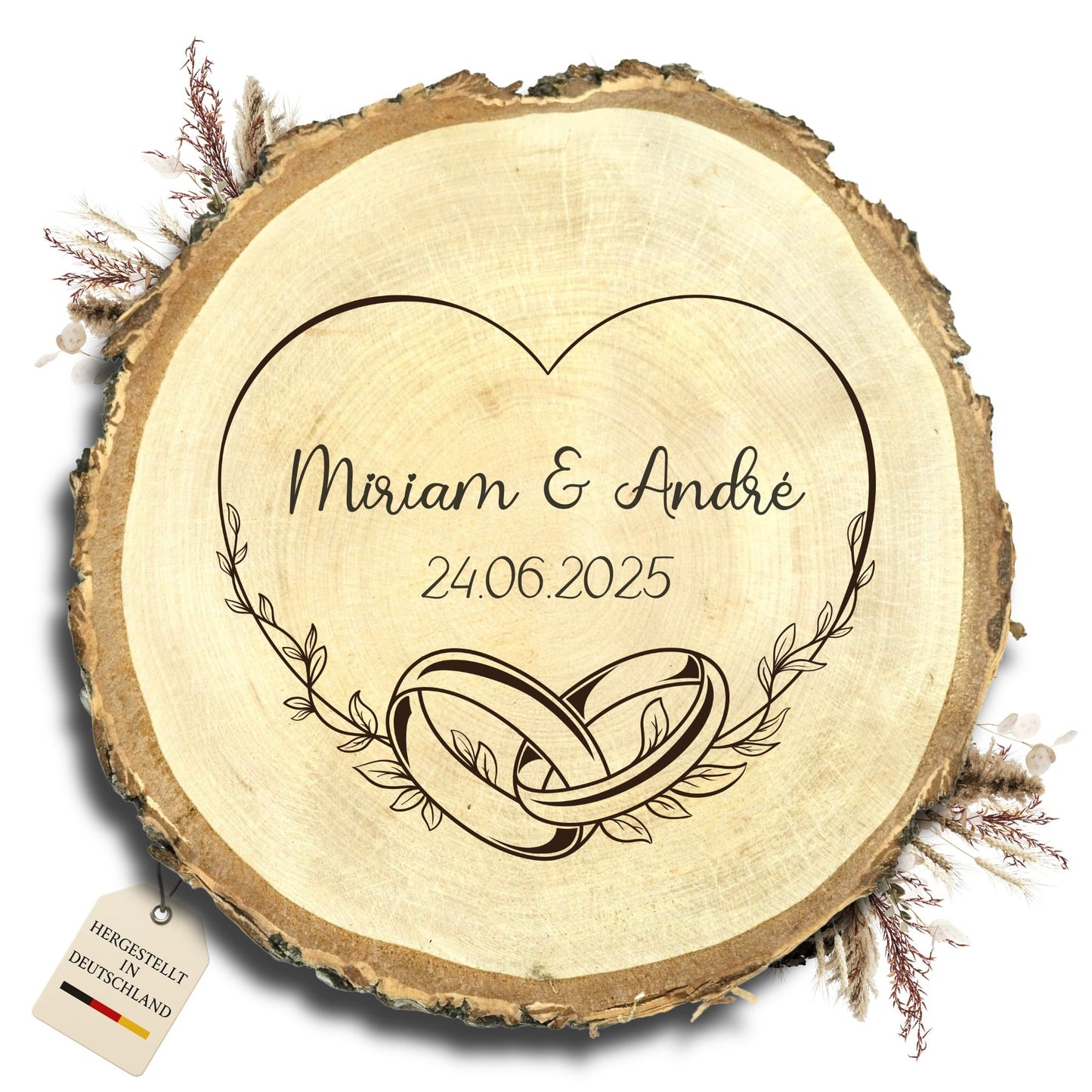Baumscheibe Hochzeit "Herz"
