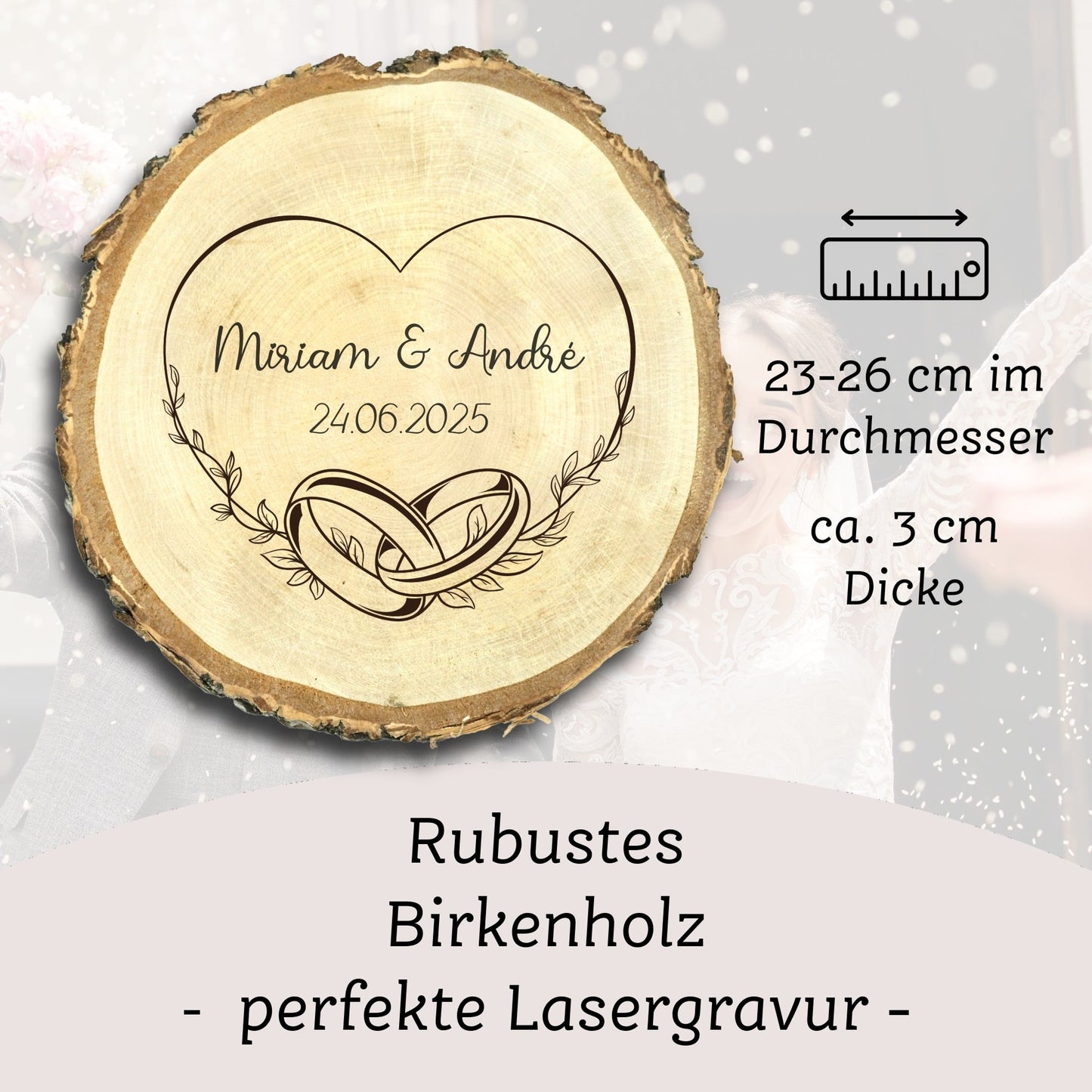 Baumscheibe Hochzeit "Herz"