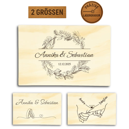Erinnerungskiste Hochzeit personalisiert | Holzbox mit Gravur