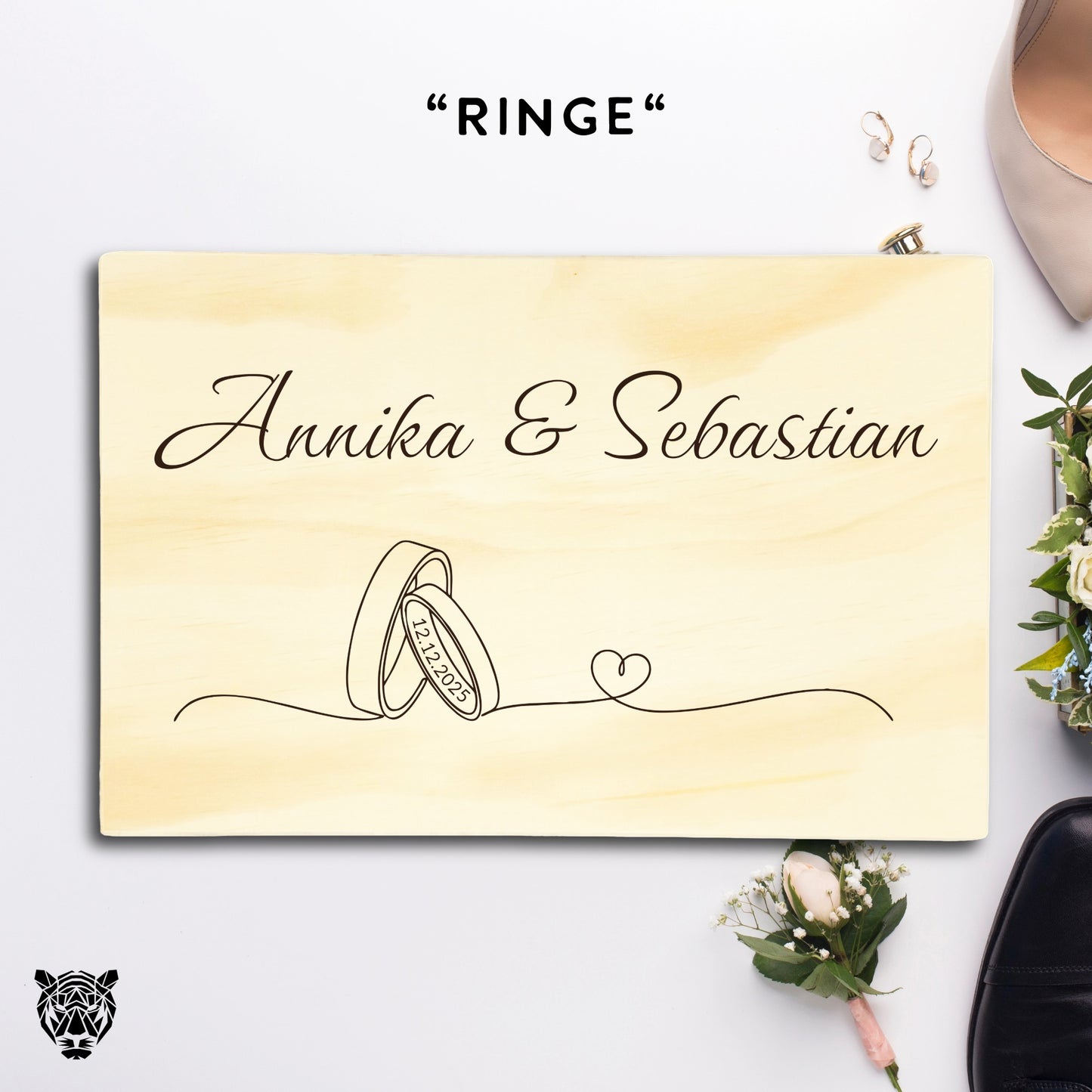 Erinnerungskiste Hochzeit personalisiert | Holzbox mit Gravur