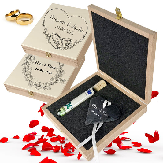 Geldgeschenk Hochzeit "Schieferherz"