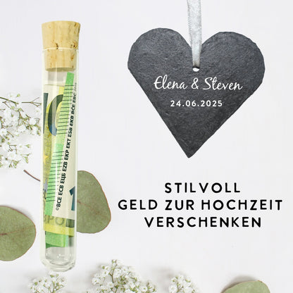 Geldgeschenk Hochzeit "Schieferherz"