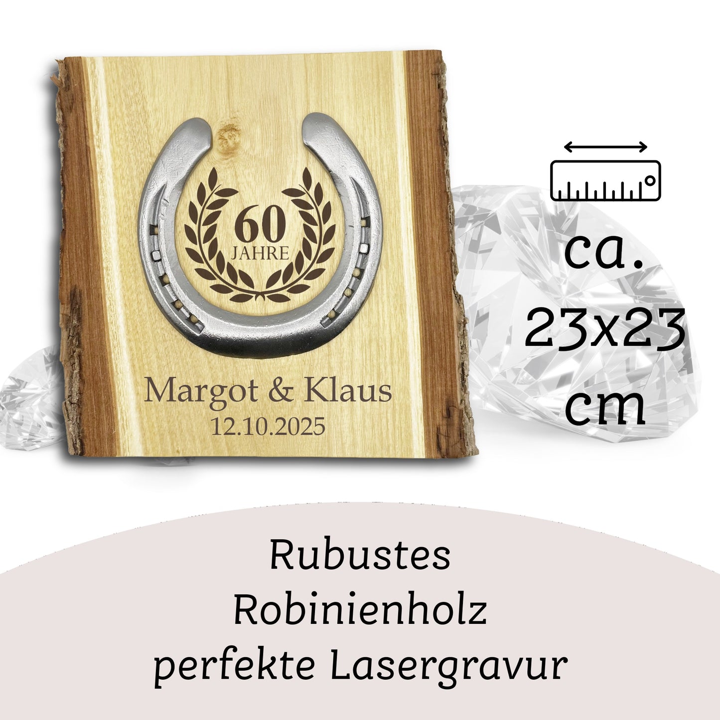 Glückshufeisen Landhaus "Diamanthochzeit"