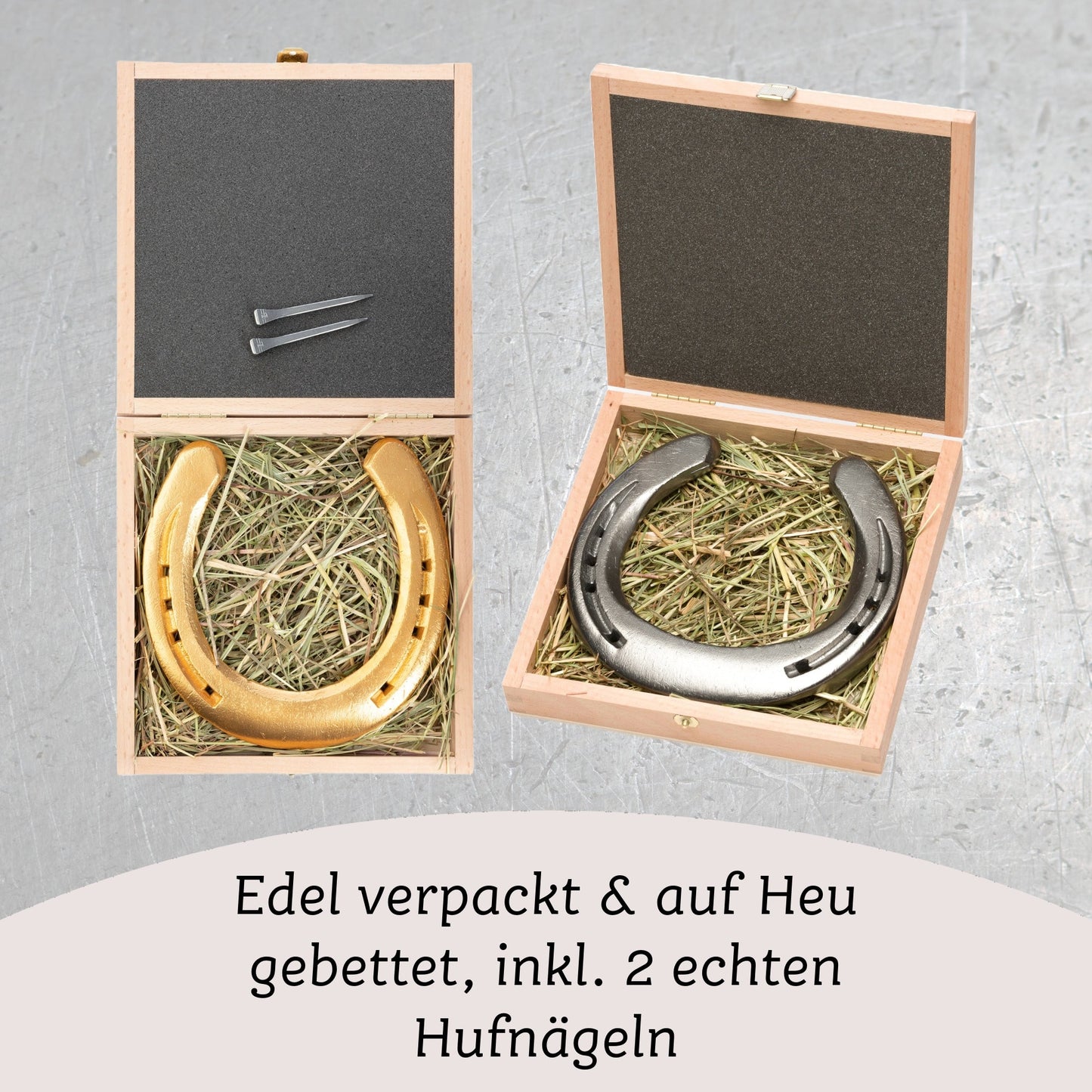 Glückshufeisen mit Geschenkbox "Eiserne Hochzeit"